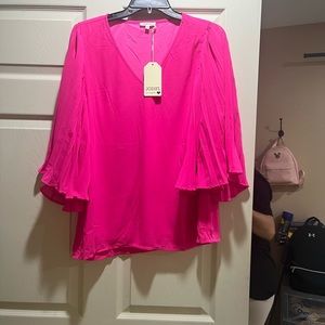 Jodifl Los Angeles hot pink blouse